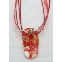 Brithday gift Lampwork Стеклянный кулон ожерелье Lampwork glass Ожерелье морской дом кулон с восковым шнуром